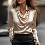 Inês - Luxurious Satin Blouse with Soft Neckline