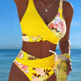 Alice | Floral Bikini in Contrast