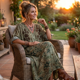 Aleta | Oversized Midi Dress with Button Placket and Pockets