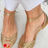 Isadora™ | Woven Golden Sandals