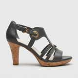 Carla™ | Leather Strappy Cork-Heel Orthopaedic Heels