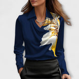 Meli - Shiny Blouse with Ruffled Collar