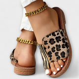 Chic Two-Tone Sliders with Leopard Print