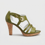 Carla™ | Leather Strappy Cork-Heel Orthopaedic Heels