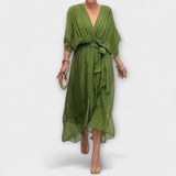 Amoura - Chiffon Dress with V-Neck