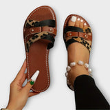 Leopard Cross-Strap Sandal