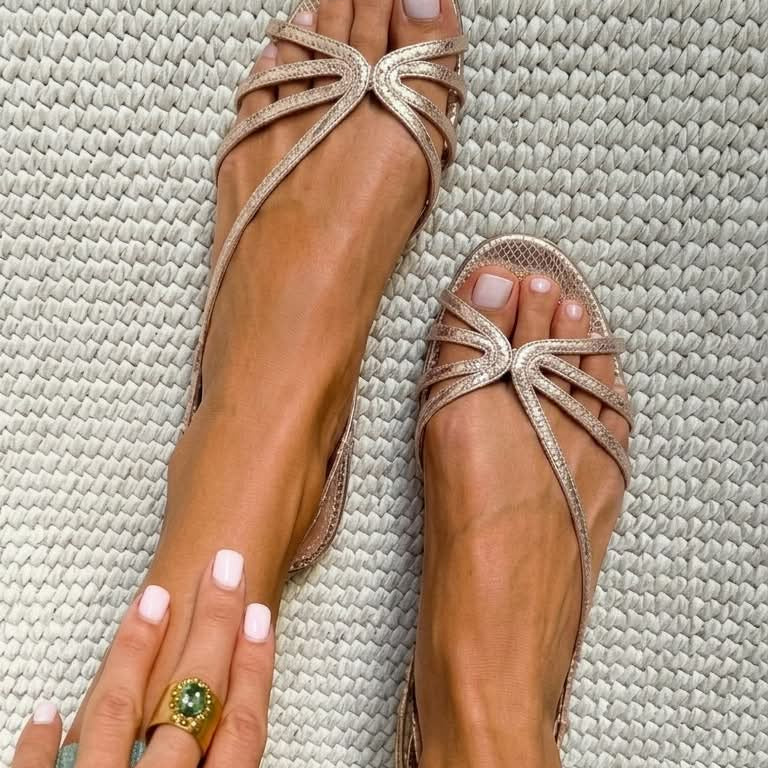 Camille™ | Golden Sandals, Summer Elegance