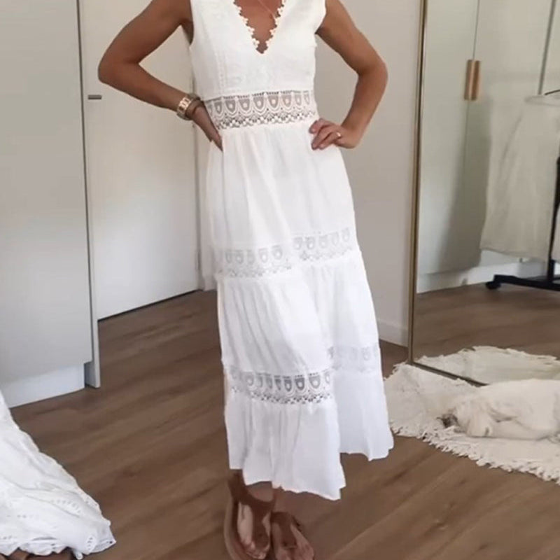 Kim - Lace Dress with V-Neck