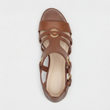 Carla™ | Leather Strappy Cork-Heel Orthopaedic Heels