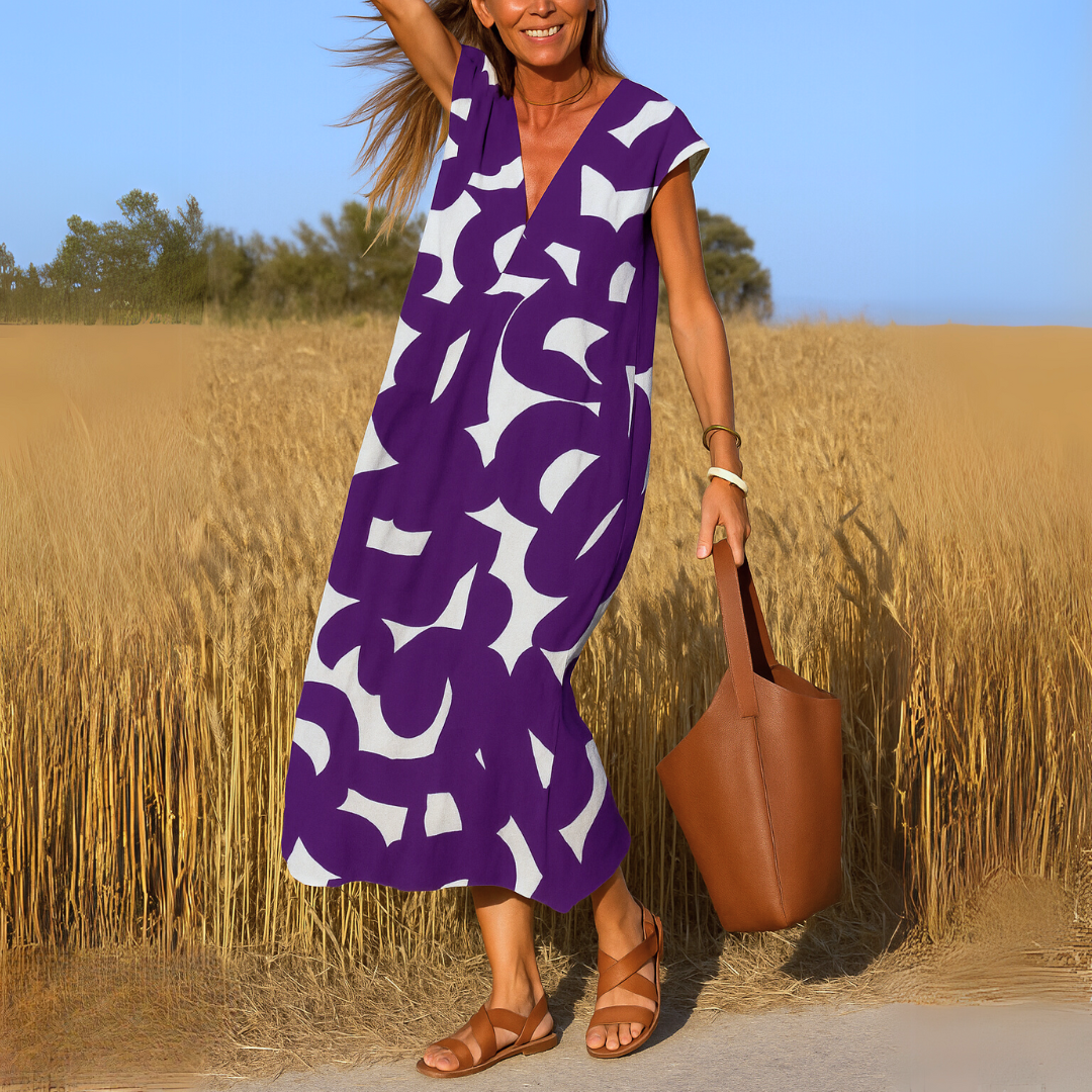 Magda - Flowing Dress with V-Neck