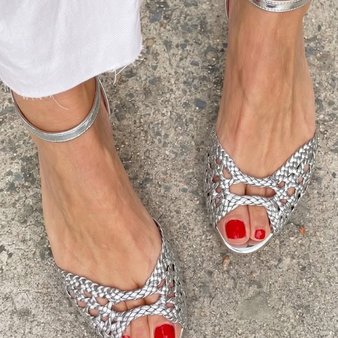 Isadora™ | Woven Golden Sandals