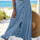 Long Semi-Transparent Skirt with Slit