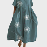 Helene | Summer Dress with Dandelion Print and Cocoon Cut