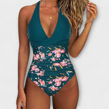 Florence - Elegant women's bathing suit with V-neck