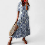 Anna | Flowing Summer Dress with Floral Print and V-Neck