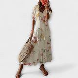 Anna | Flowing Summer Dress with Floral Print and V-Neck
