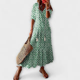 Anna | Flowing Summer Dress with Floral Print and V-Neck