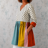 Adelaide | Colour-Block Long Blouse