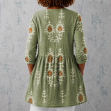 Hazel | Block-Print Long Blouse