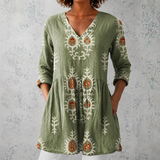 Hazel | Block-Print Long Blouse