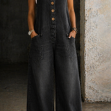 Lily - Vintage Washed Cotton Denim Overalls