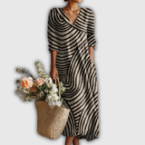 Heidi | Boho Dress with Graphic Wave Pattern