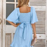Clara - Light Blue Midi Dress