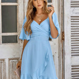 Clara - Light Blue Midi Dress