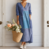 Nora | Patchwork Boho Midi Dress