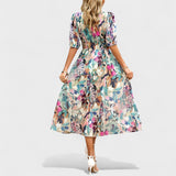 Clara - Elegant Floral Midi Dress