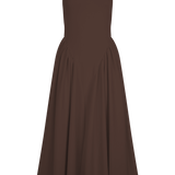 Sara - Midi dress in brown knit