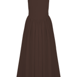 Sara - Midi dress in brown knit