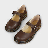 Ladies Vintage Mary Jane Shoes – Classic Leather Shoes with Strap & Comfort Sole