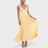 Abia - Yellow Pleated Maxi Dress