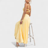 Abia - Yellow Pleated Maxi Dress