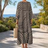 Figure-flattering spring dress with print