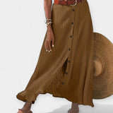 Long Semi-Transparent Skirt with Slit