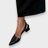 Dorothea | Patent Pointed-Toe Orthopaedic Slingback Heels