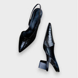Dorothea | Patent Pointed-Toe Orthopaedic Slingback Heels
