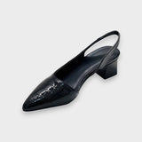 Dorothea | Patent Pointed-Toe Orthopaedic Slingback Heels