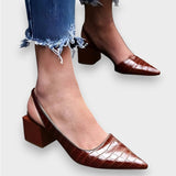 Dorothea | Patent Pointed-Toe Orthopaedic Slingback Heels