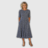 Sarah | Effortless Floral Midi Dress with A-Line