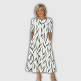 Sarah | Effortless Floral Midi Dress with A-Line