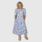 Sarah | Effortless Floral Midi Dress with A-Line