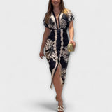 Cleo – Dolman Midi Dress with Brazilian Print