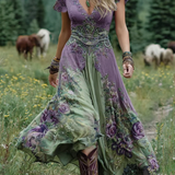 Serena - Short Floral Maxi Dress