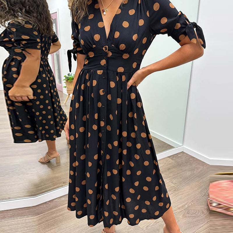 Mónica - Elegant Polka Dot Dress