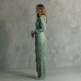 Gabriela - Long Fringe Dress with V-Neck