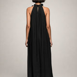Helene | Sleeveless Linen Maxi Dress with Ruffles