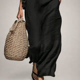 Helene | Sleeveless Linen Maxi Dress with Ruffles